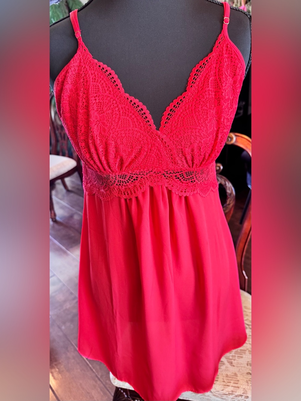 INC International Red Lace Chemise